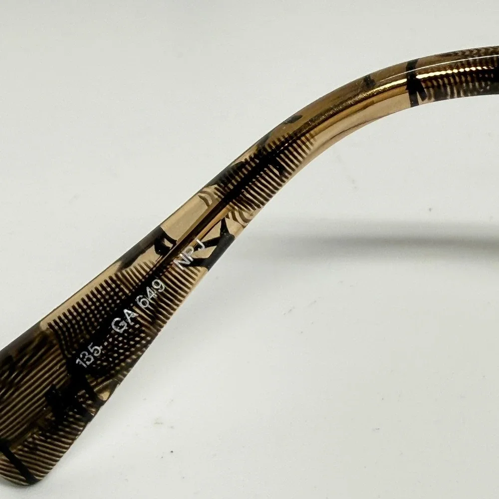 Giorgio Armani GA 649 NPJ Bronze Semi Rimless Rectangular Eyeglass Frames Italy